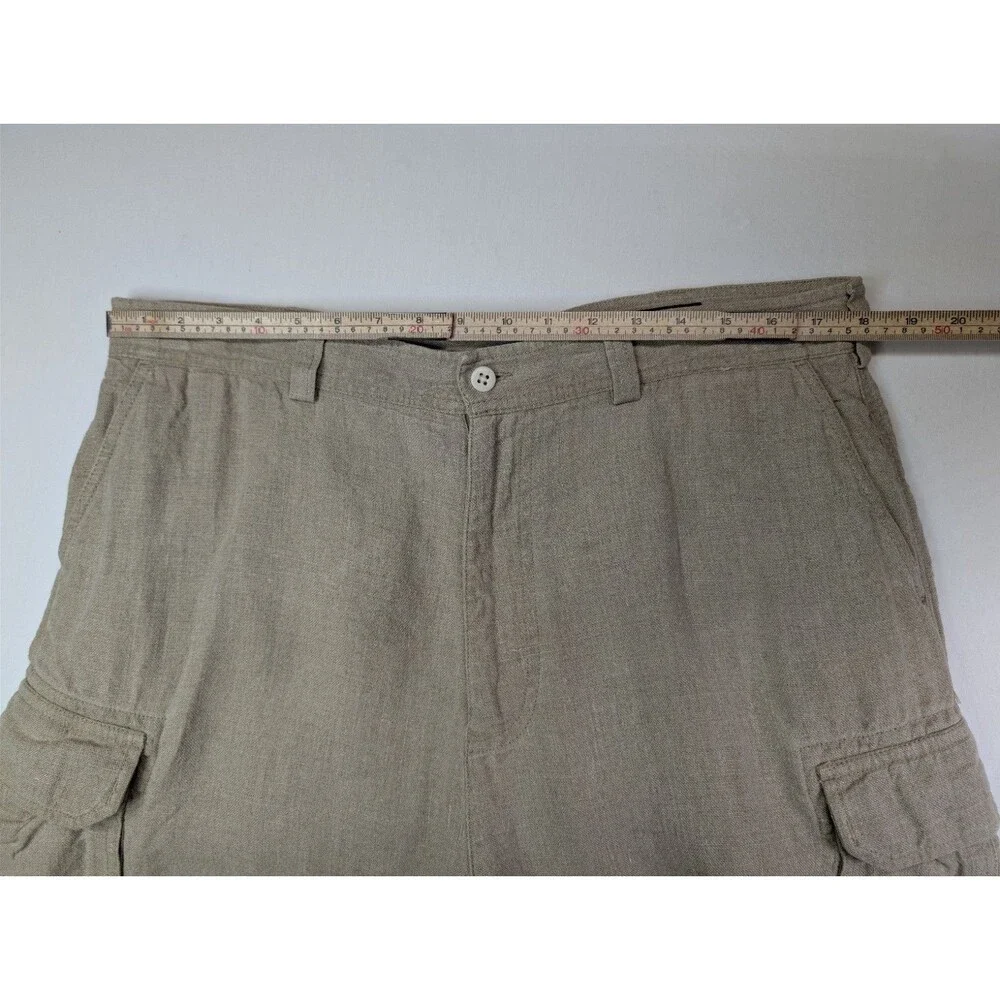 Daniel Cremieux Men’s Linen Khaki Cargo Shorts 36